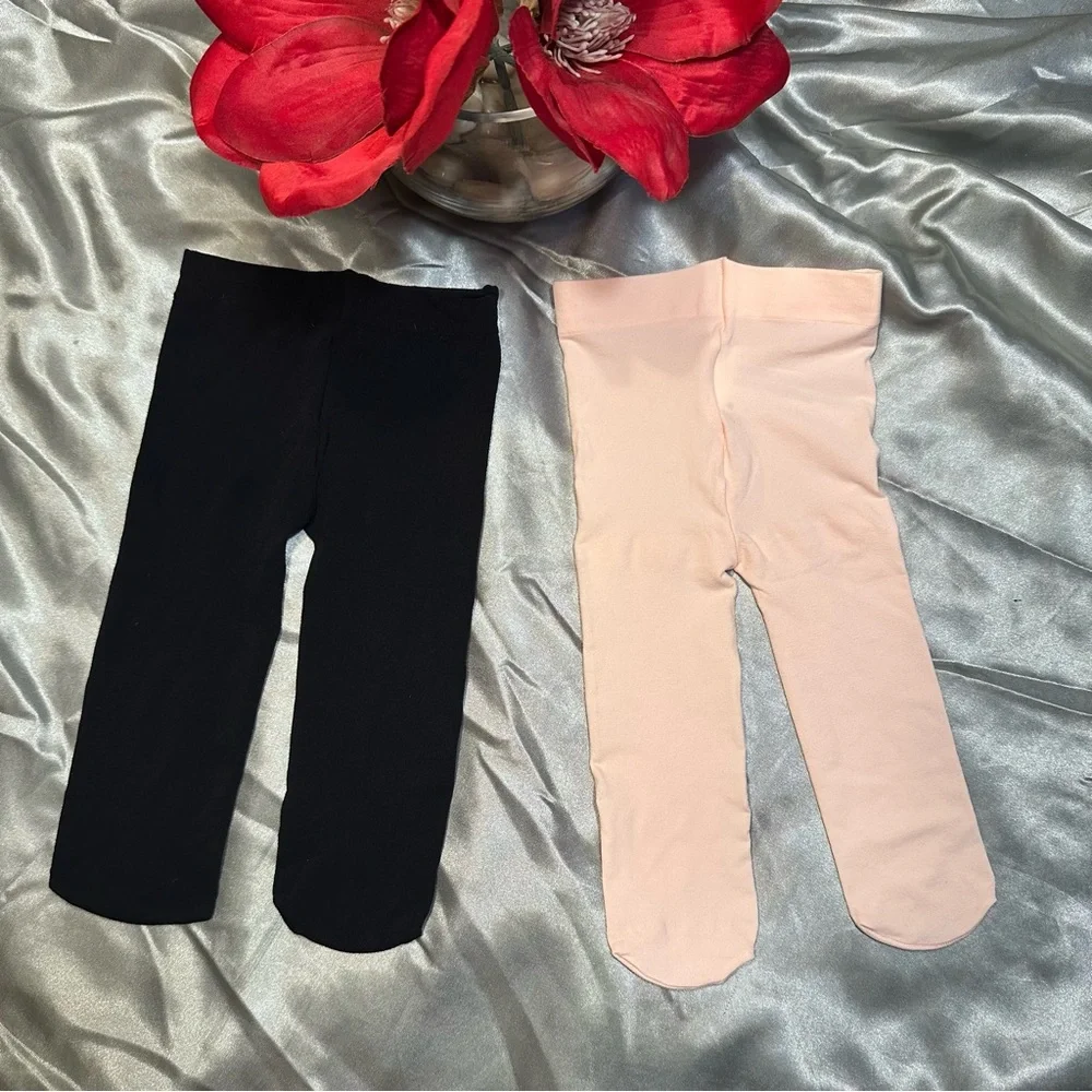 🌹CARTER’s Baby Black & Light Pink Stretch Leggings / NWOT